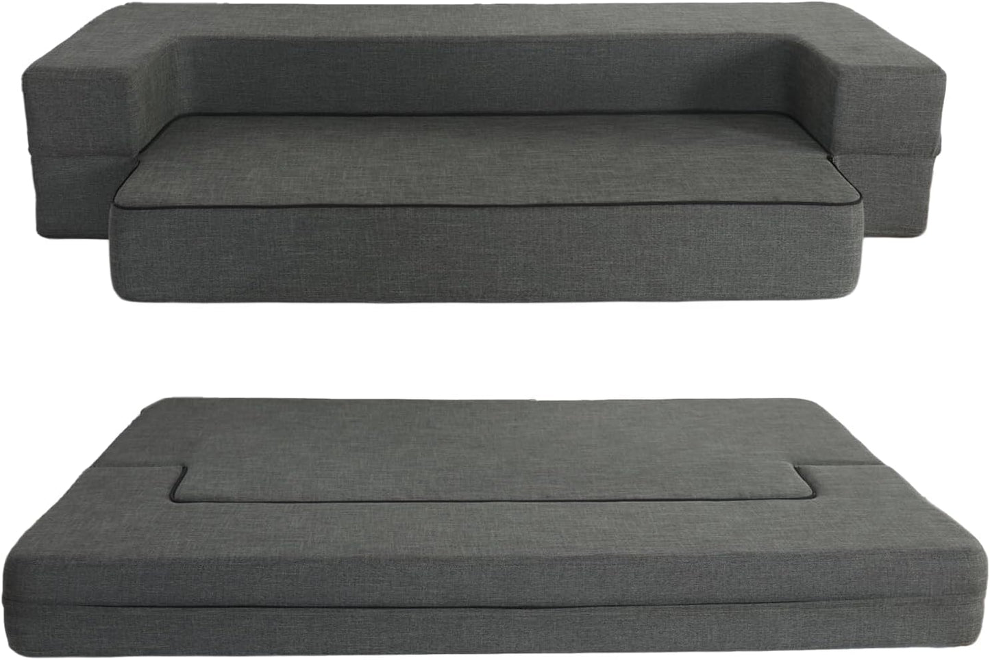 Divano letto moderno pieghevole con memory foam£¬poltrone letto£¬materasso£¬divano per ospiti con funzione di letto£¬divani imbottiti per il soggiorno£¬non richiede montaggio£¬grigio scuro