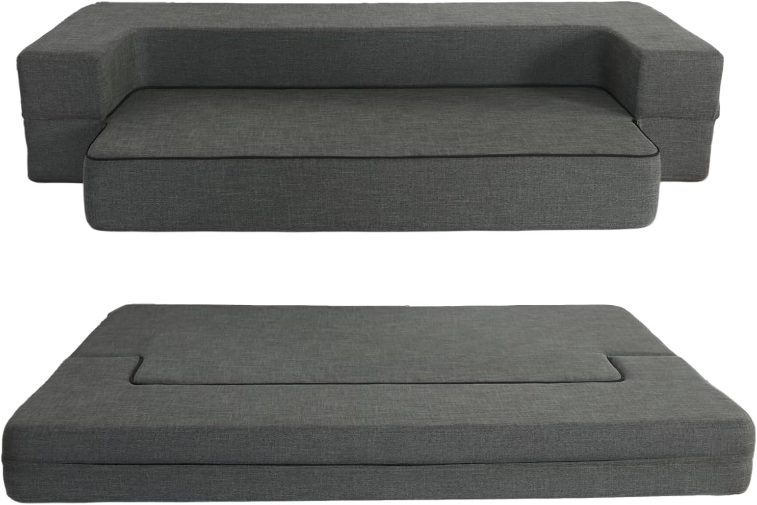 Divano letto moderno pieghevole con memory foam£¬poltrone letto£¬materasso£¬divano per ospiti con funzione di letto£¬divani imbottiti per il soggiorno£¬non richiede montaggio£¬grigio scuro