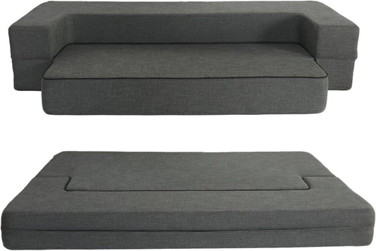 Divano letto moderno pieghevole con memory foam£¬poltrone letto£¬materasso£¬divano per ospiti con funzione di letto£¬divani imbottiti per il soggiorno£¬non richiede montaggio£¬grigio scuro